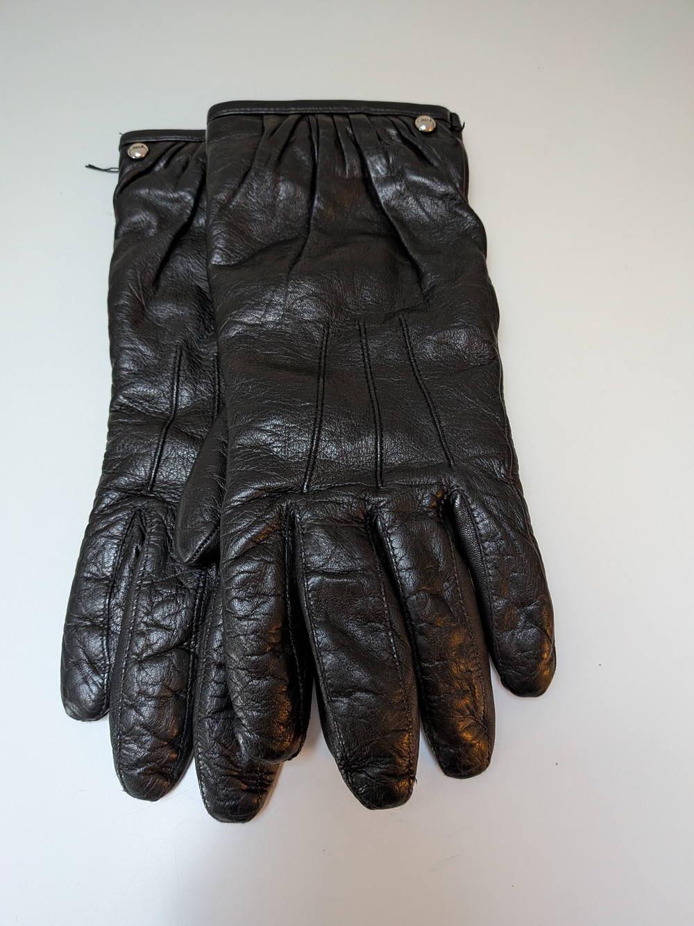 Women's Coach Black Leather Dress Gloves